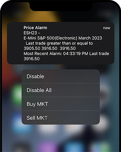 Mobile Trading Alarms