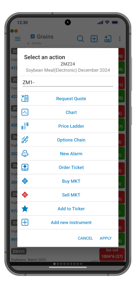 QST Mobile Trading Software For iOS and Android Having High Customizability For The Data In The Quotes Monitor Screen