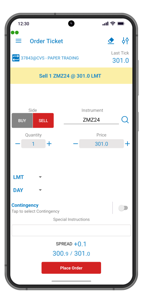 QST Mobile Trading Software For iOS and Android Offers Order Ticket Templates And Customizable Order Preview Dialog